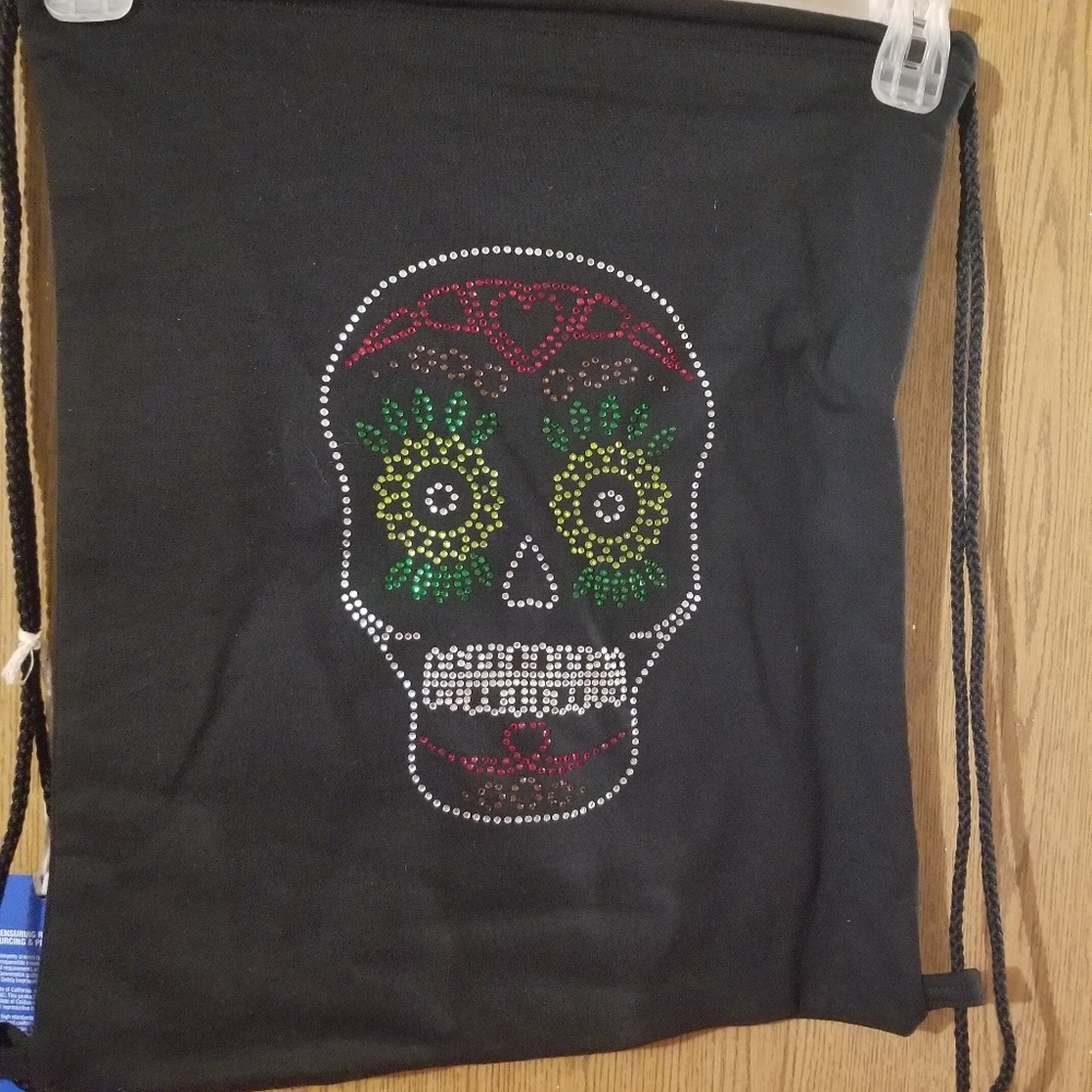 Drawstring sweatshirt backpack day of the dead